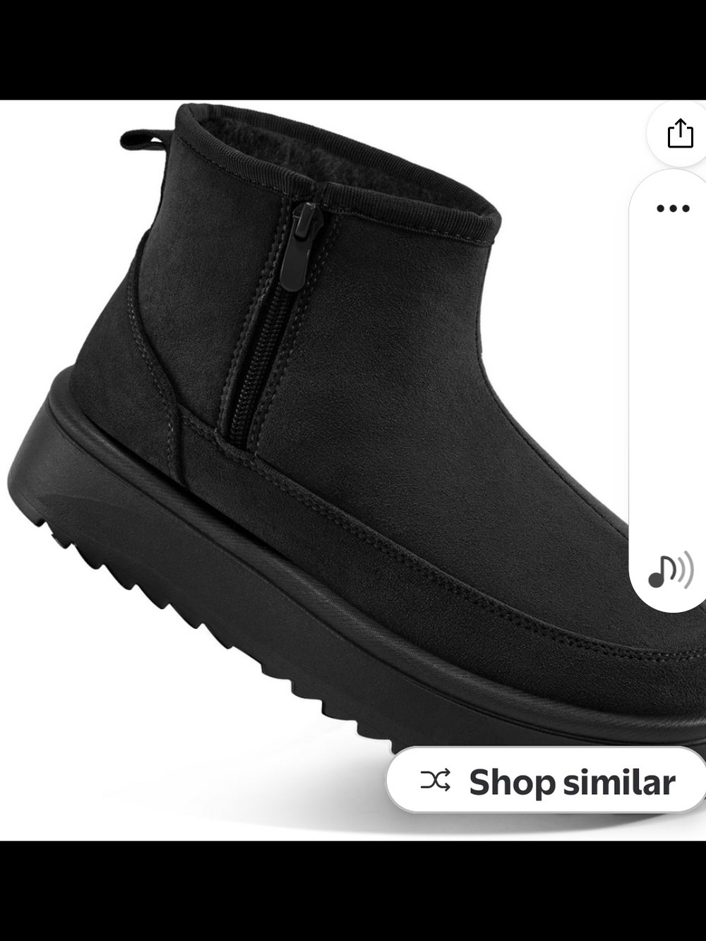 Womens Black Zip Ankle Boot - Comfortable Casual Shoe